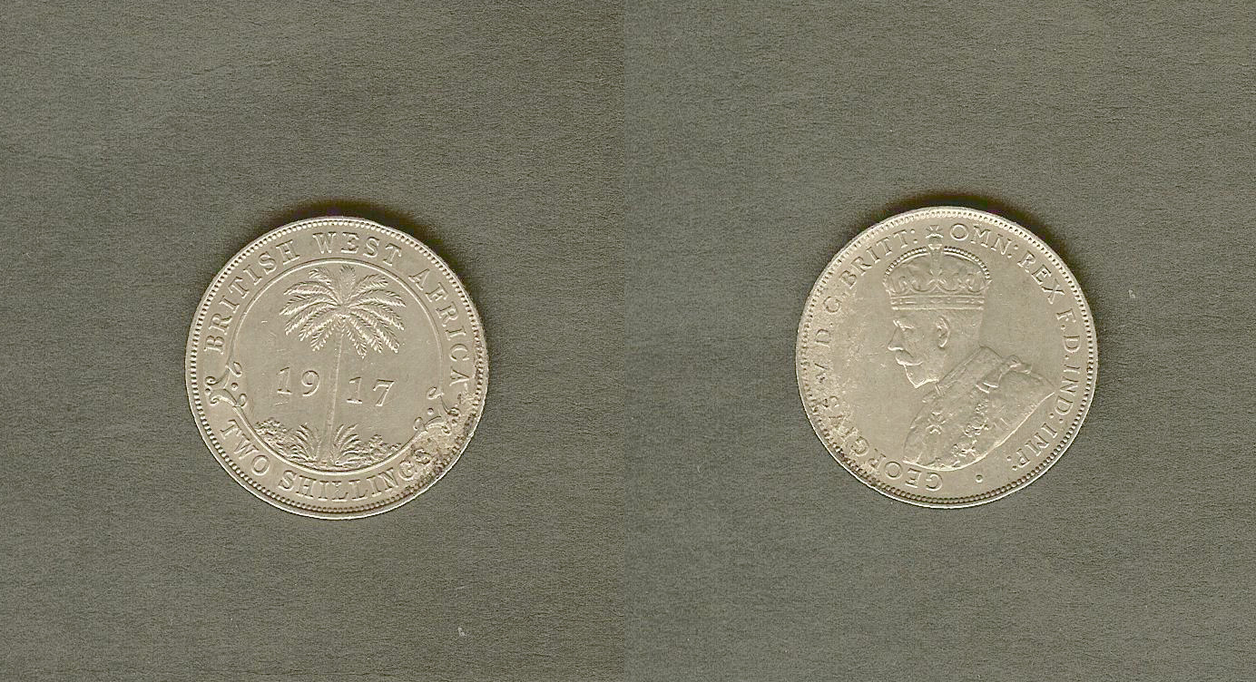 British West Africa 2 shillings 1917H aEF